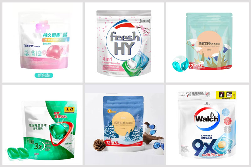 RL-GD8-200R/250R/300D洗衣凝珠全自動(dòng)包裝機(jī)樣品